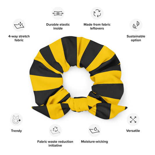 Black and Gold Recycled Scrunchie