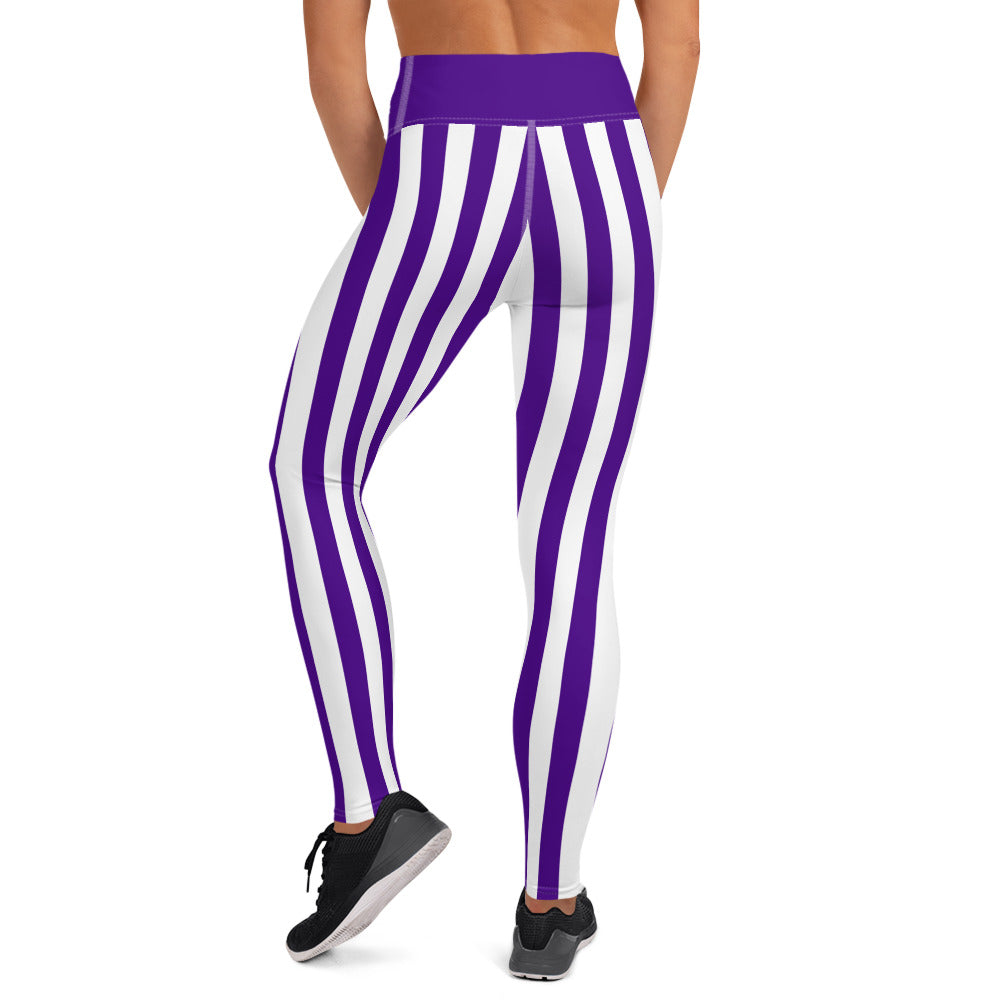 Purple and White Gameday Culture - Yoga Leggings