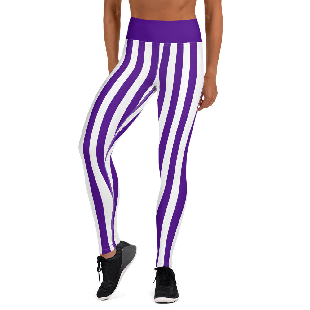 Purple and White Gameday Culture - Yoga Leggings