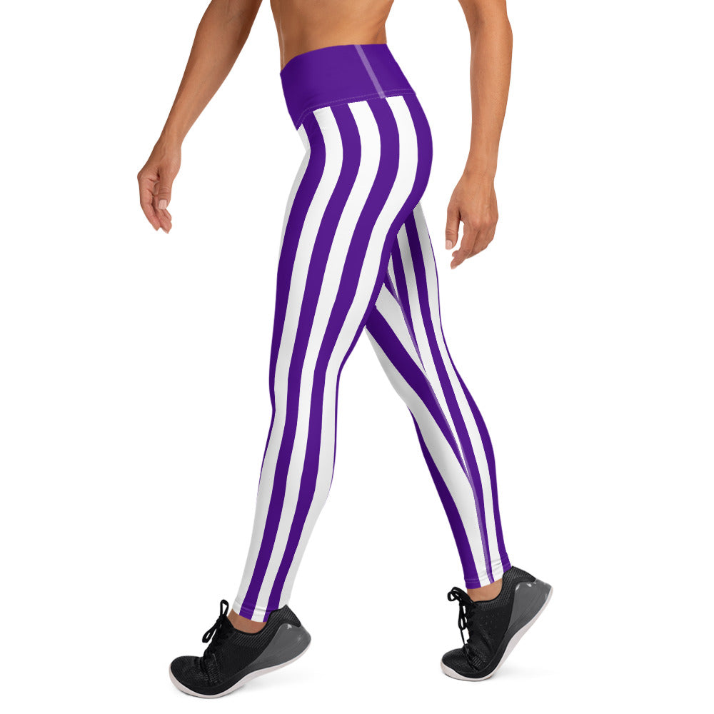 Purple and White Gameday Culture - Yoga Leggings