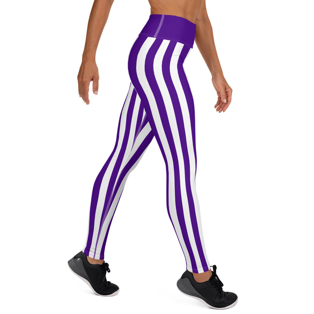 Purple and White Gameday Culture - Yoga Leggings