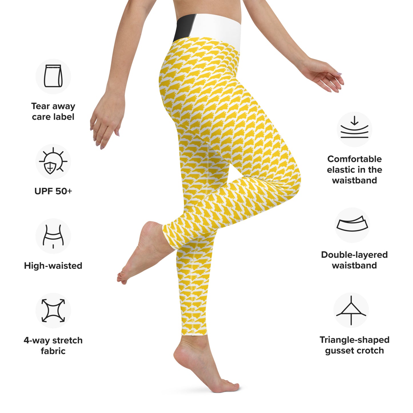 North Carolina (Gold) - Yoga Leggings
