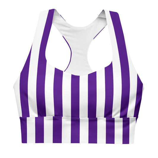 Purple and White Gameday Culture - Longline sports bra